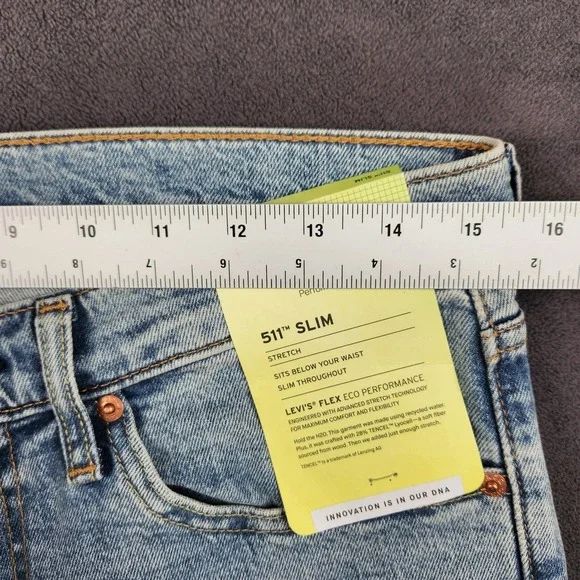 Levis 511 Slim Fit Jeans Mens 31x30 Blue Medium Wash Zip Fly Stretch Denim NEW - Picture 7 of 11